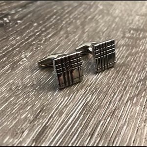 Burberry check cufflinks
